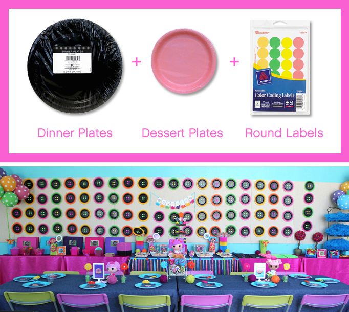 how to make a button backdrop for lalaloopsy party