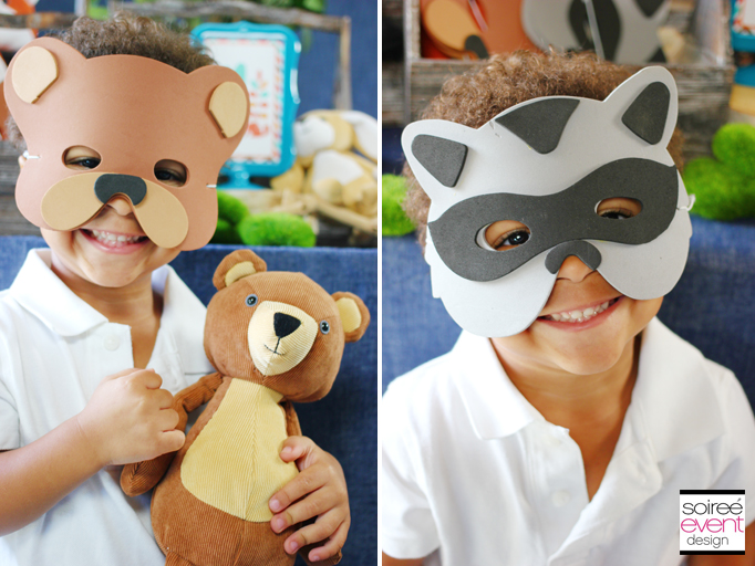 woodland animal party masks