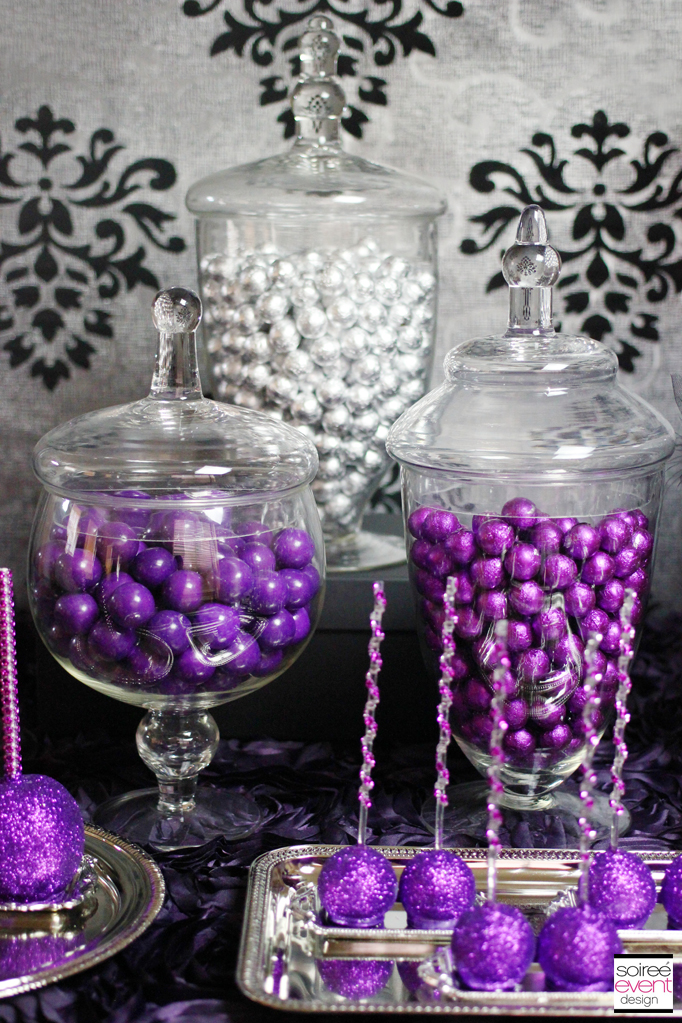 purple and silver candy