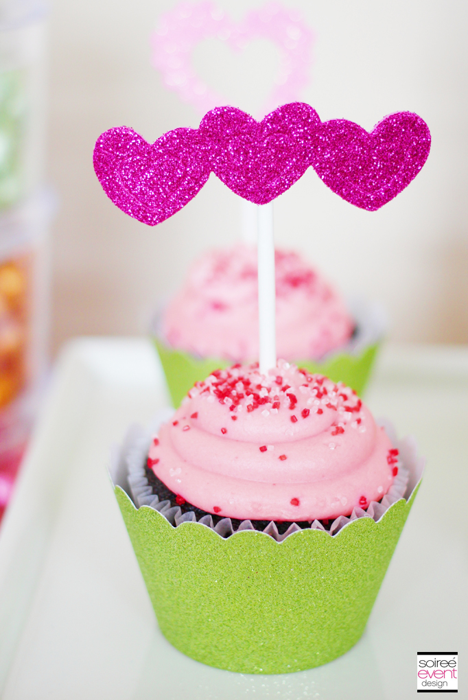 Heart cupcake toppers