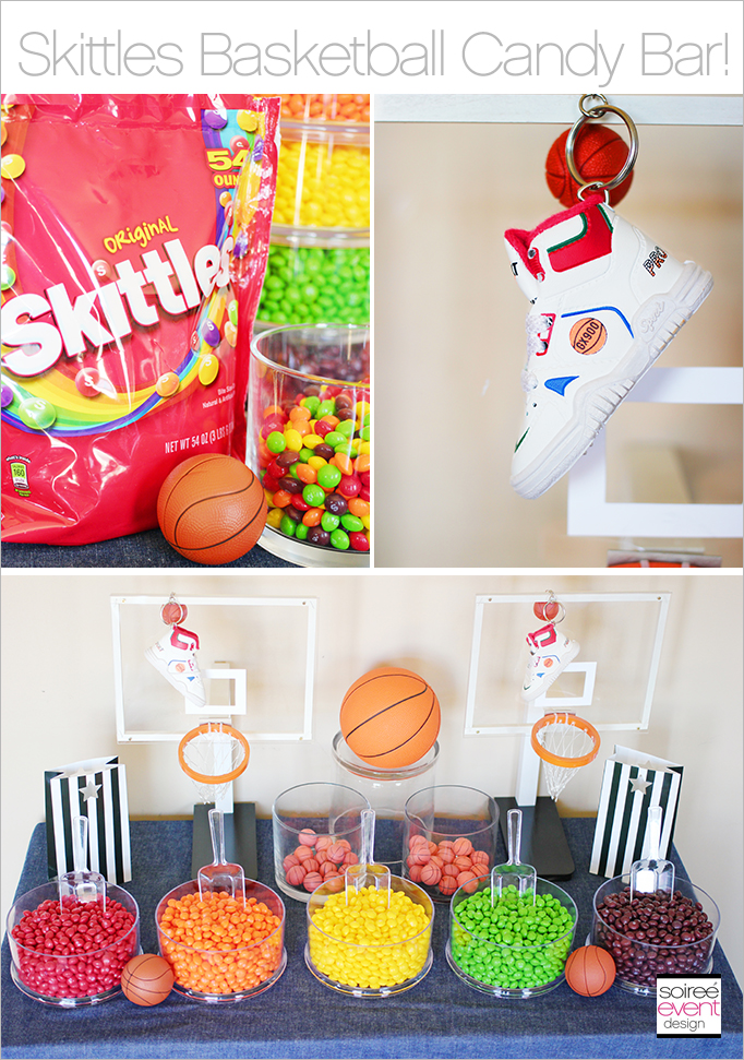 Skittles Basketball Party Candy Buffet