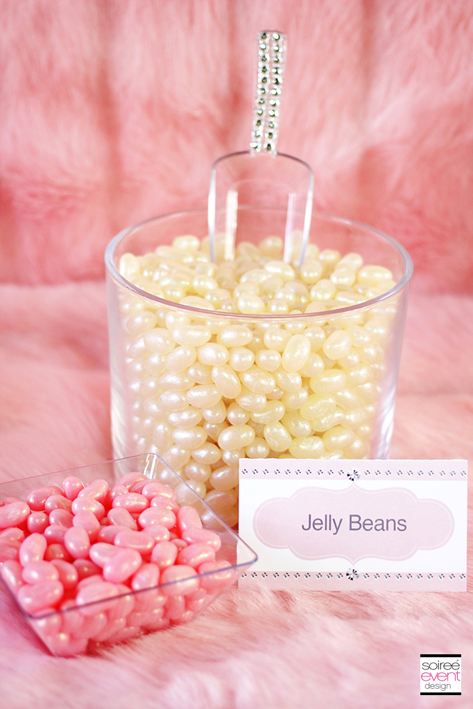 pink and white jelly beans tent card