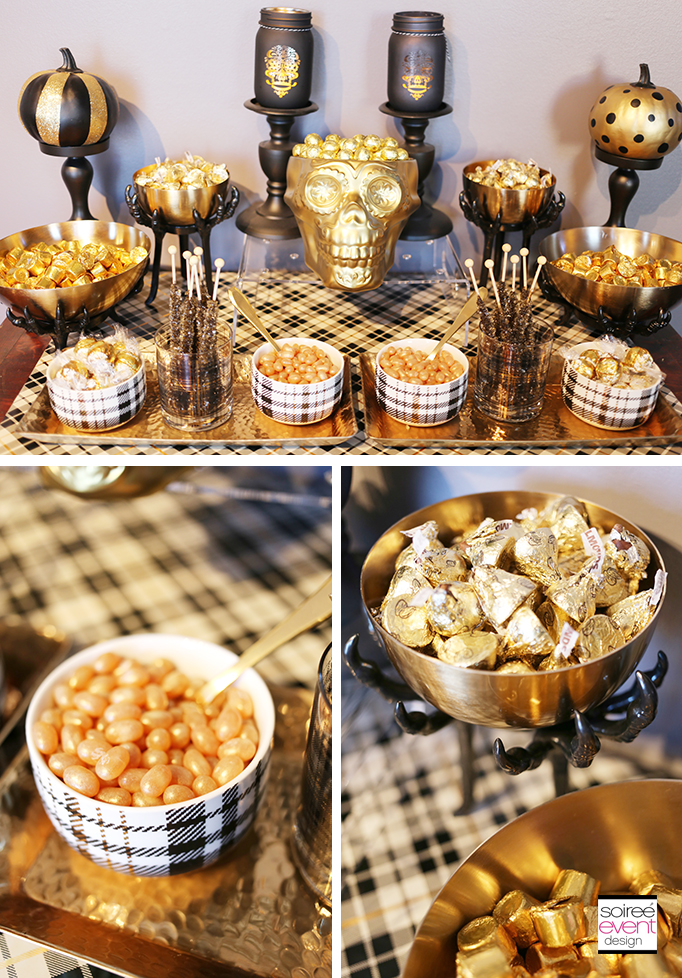 Gold Halloween Candy Table