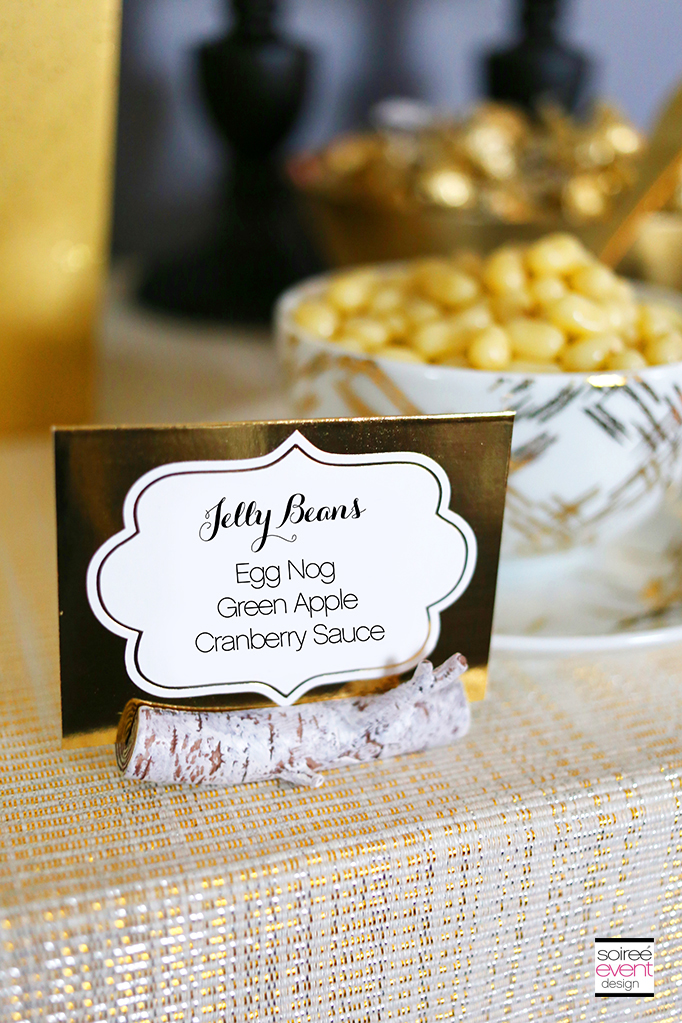 Christmas Candy Bar - Gold Tent Cards