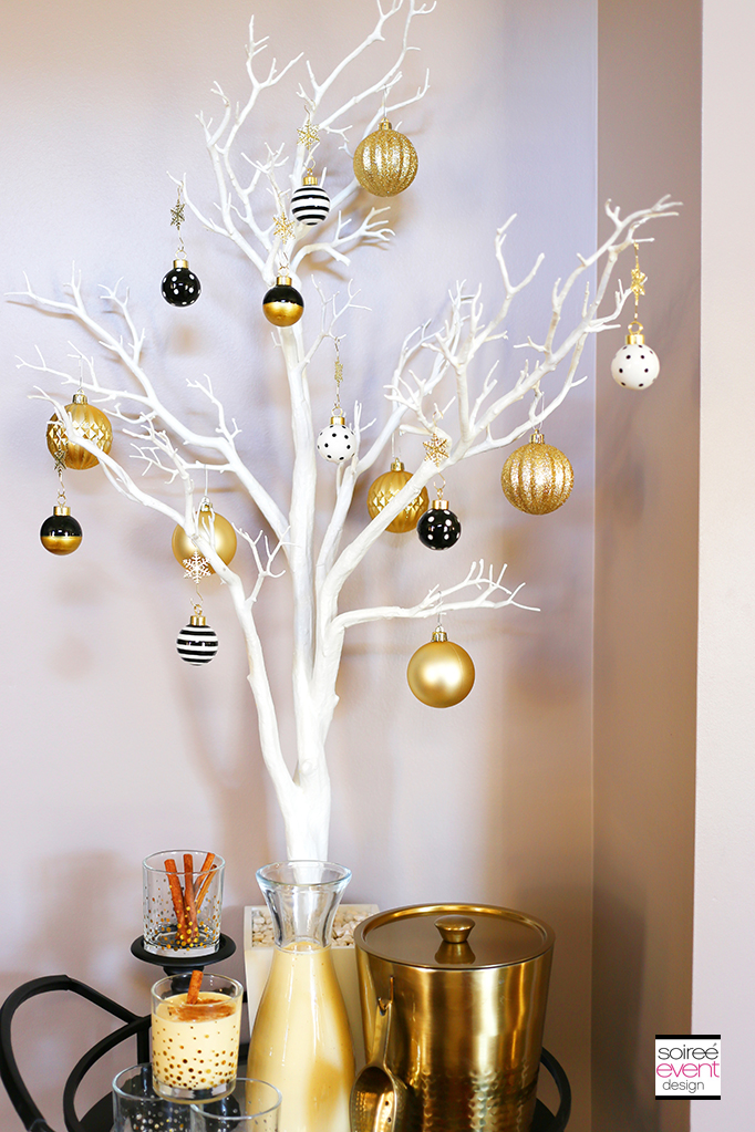Black White and Gold Holiday Decorations