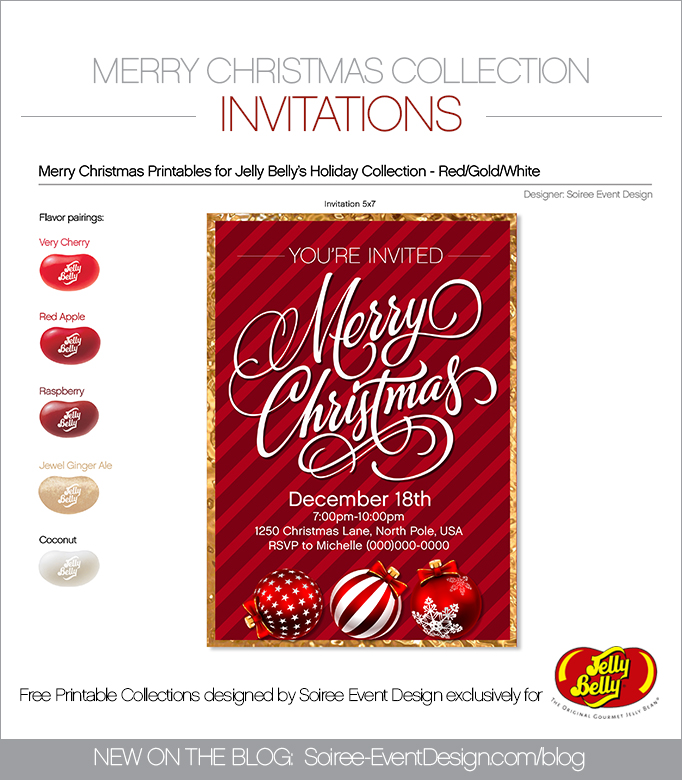 Free Merry Christmas Printable Invitations GOLD