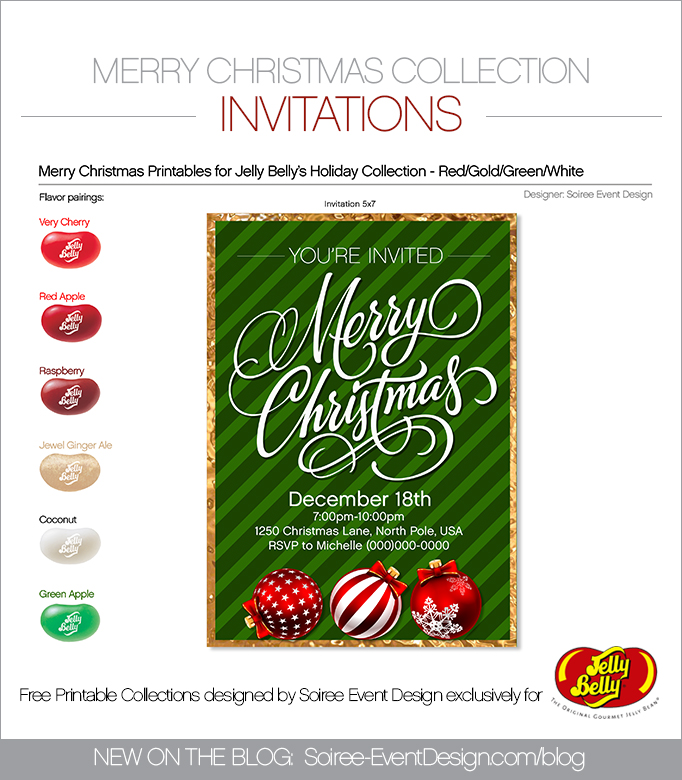 Free Merry Christmas Printable Invitations GREEN