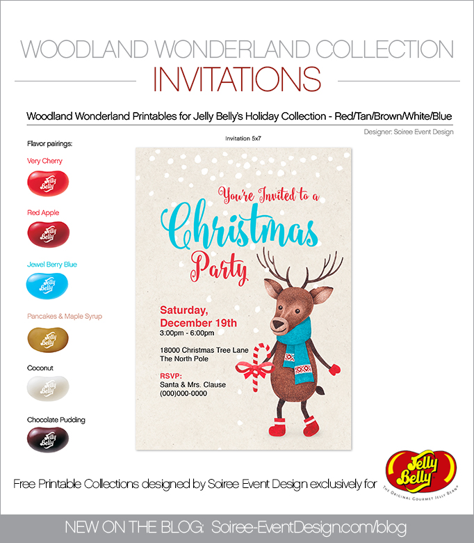 Free Woodland Wonderland Printable Invitations BLUE