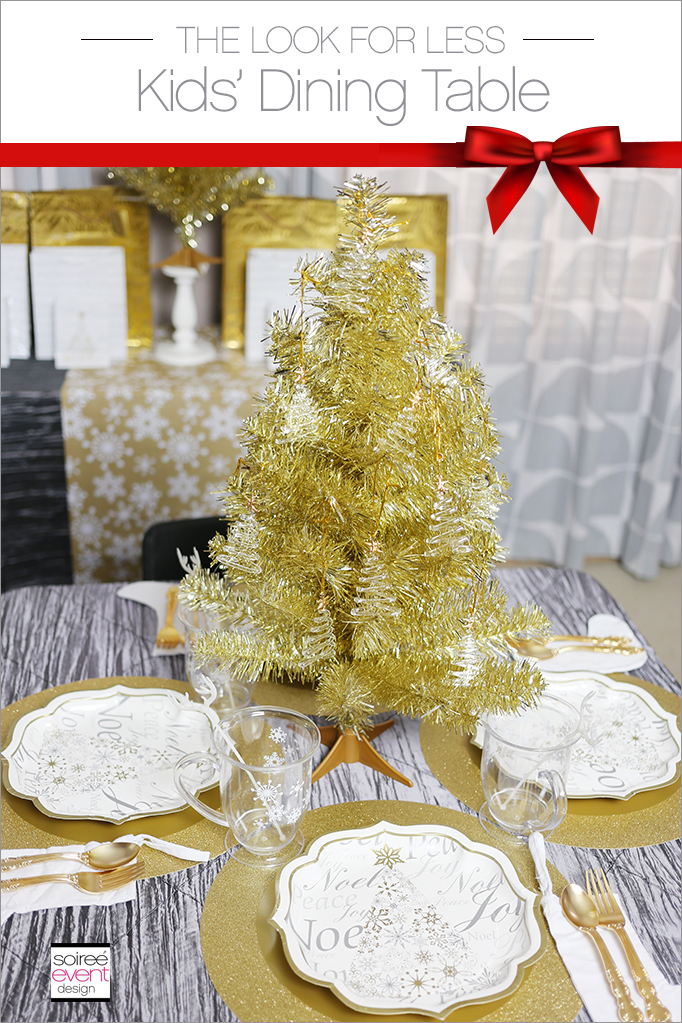 Gold Silver and White Kid's Christmas Dining Table