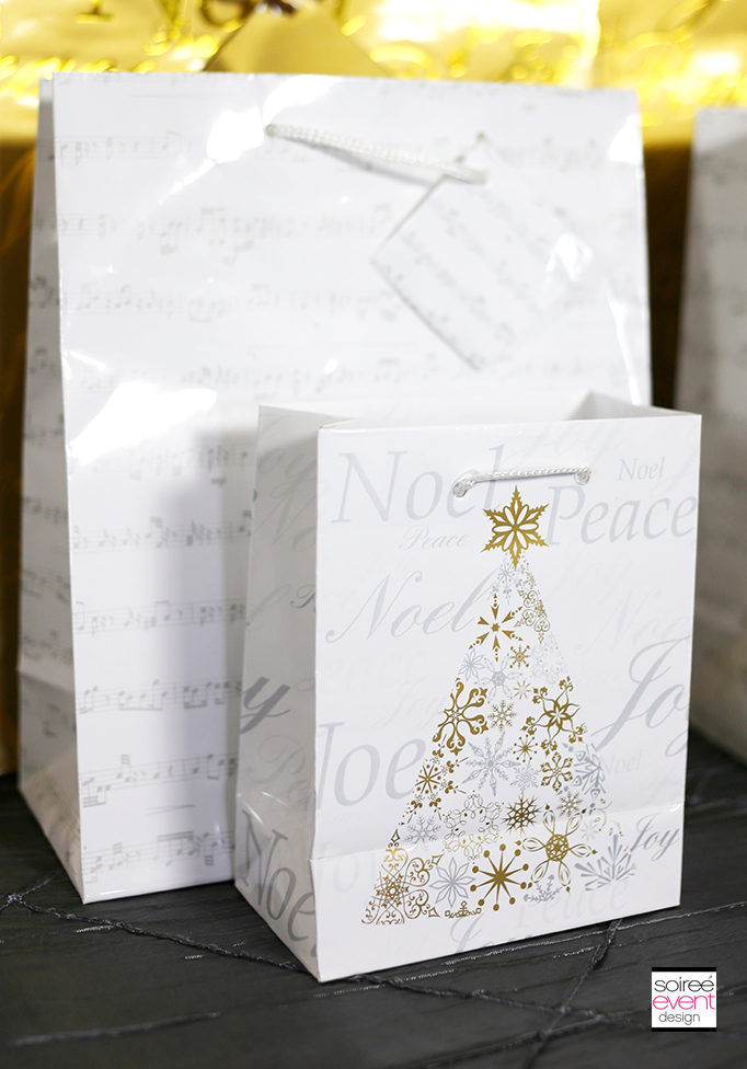Gold White and Silver Gift Bags