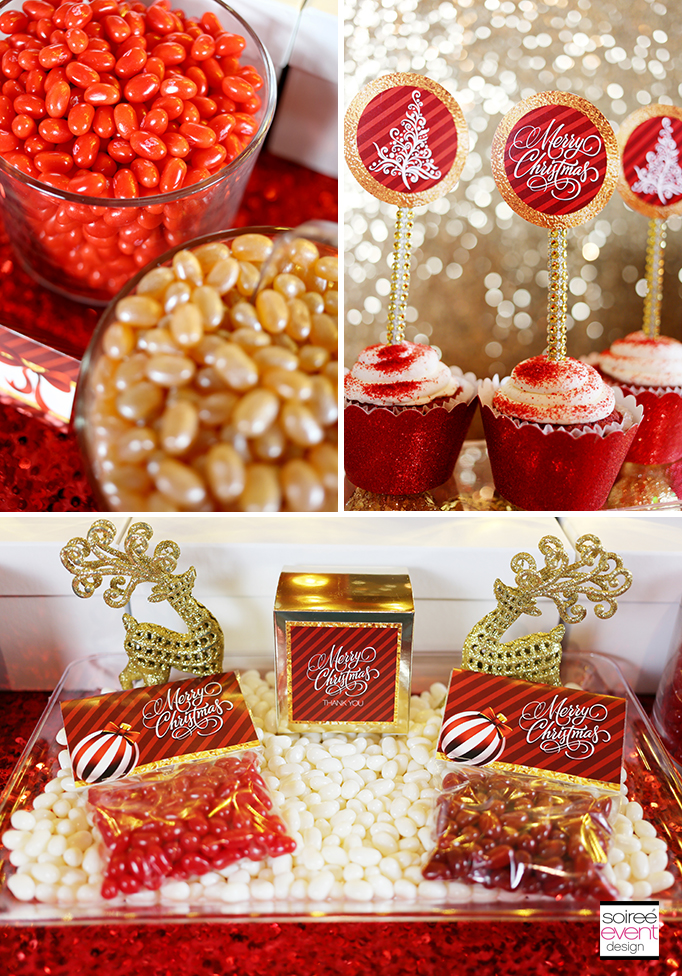 Red Gold and White Christmas Candy Buffet