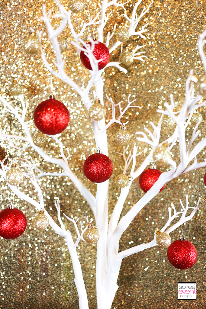 Red Gold and White Christmas decorations