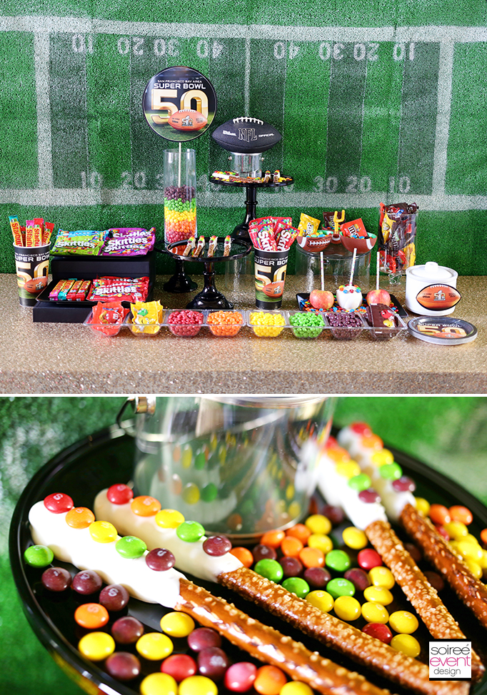 Super Bowl Candy Buffet - Skittles Pretzel Sticks