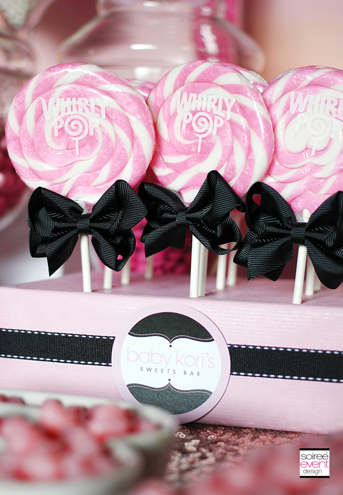 Pink and white Swirl Lollipop display