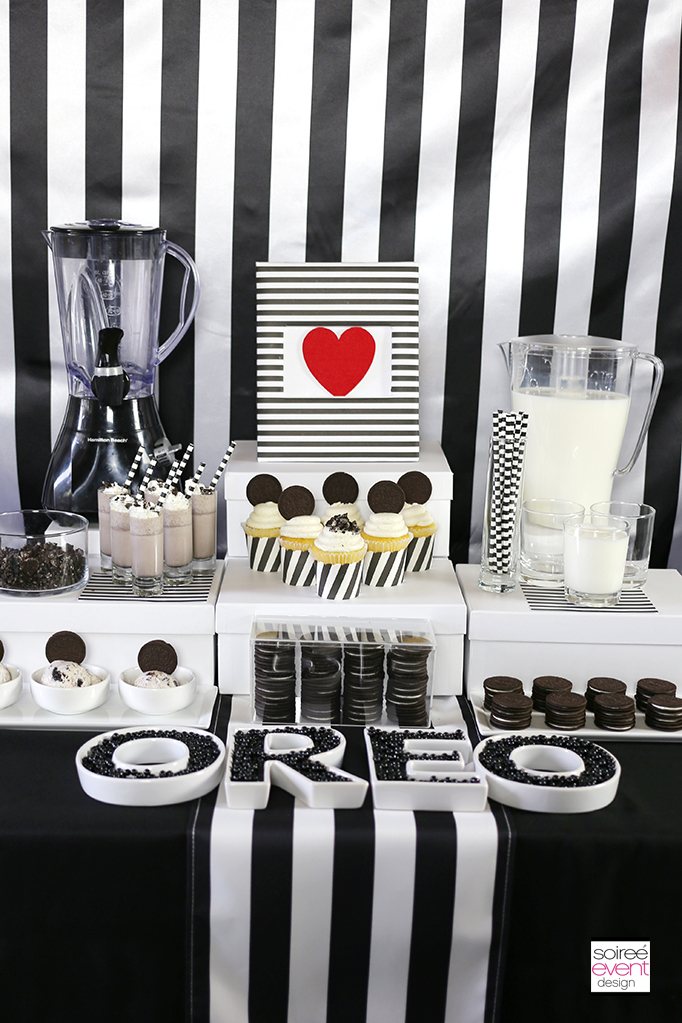 Black and White Stripes Dessert Table