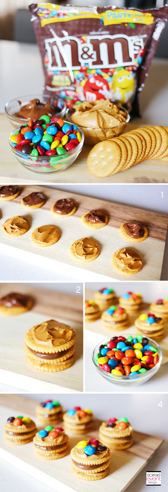 Chocolate Peanut Butter M&Ms Cracker Stackers Recipe