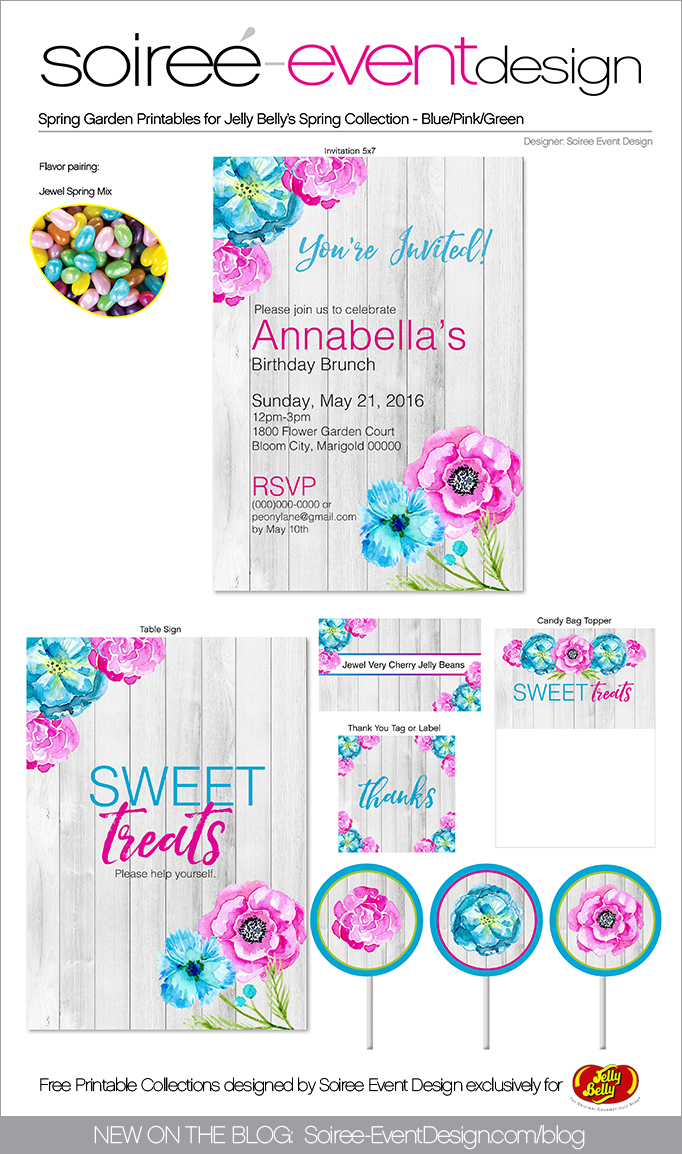 Free Spring Printables Flower Garden_Blue-Pink 2