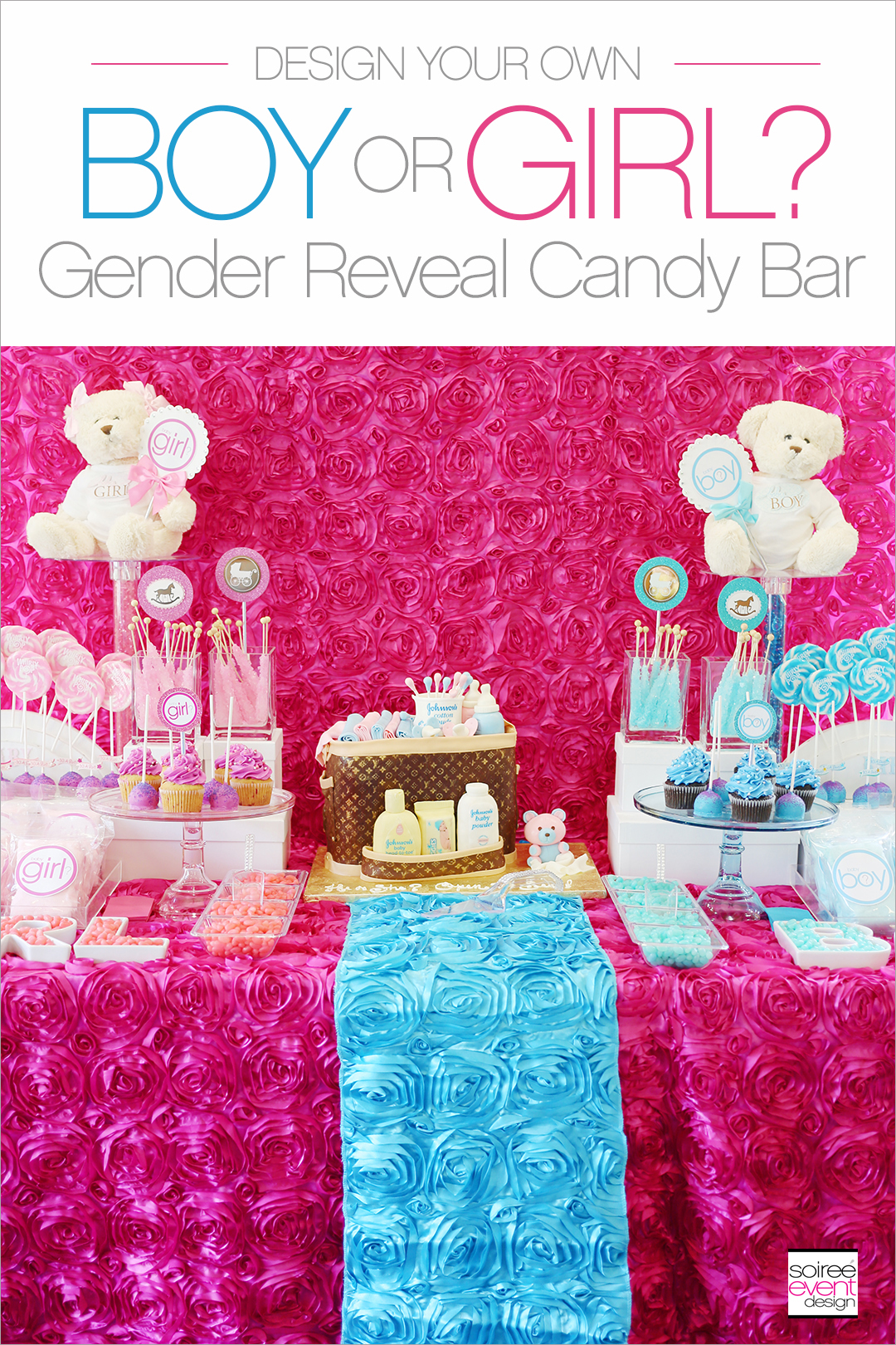 How to set up a Gender Reveal Party Candy Buffet