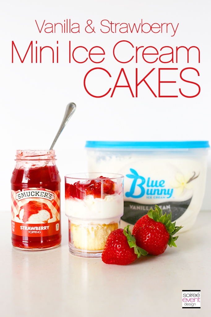 Vanilla and Strawberry mini ice cream cakes