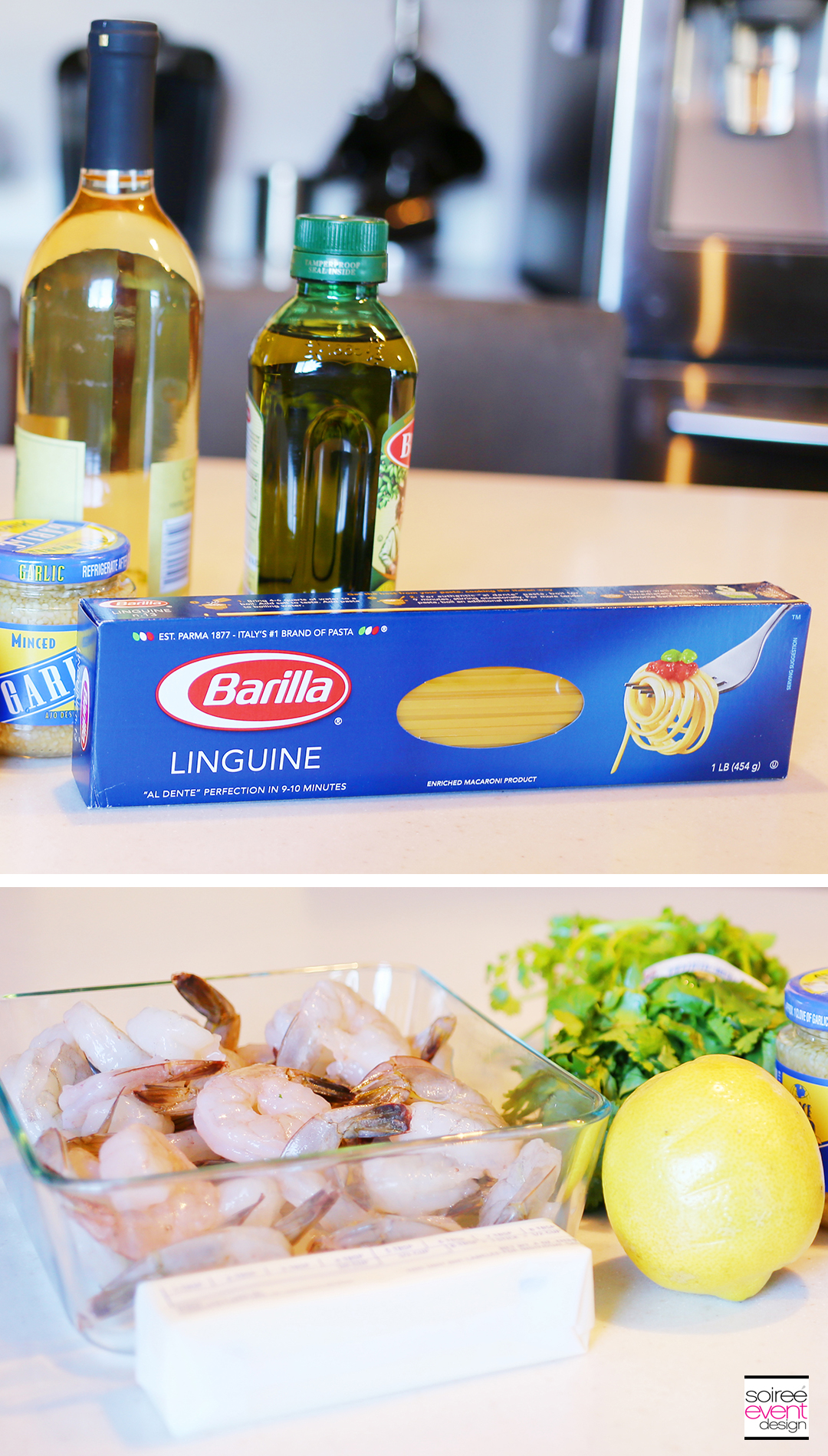 Lemon Garlic Shrimp Pasta - Ingredients