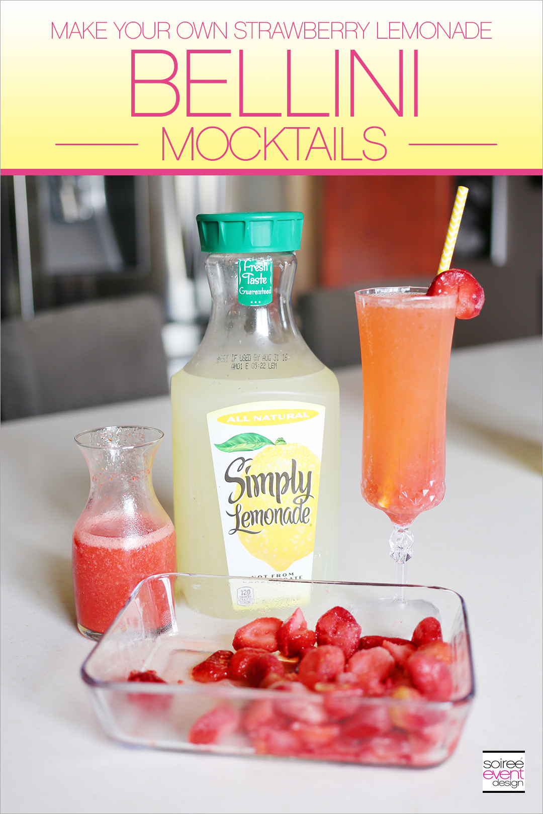 Strawberry Lemonade Bellini Mocktails