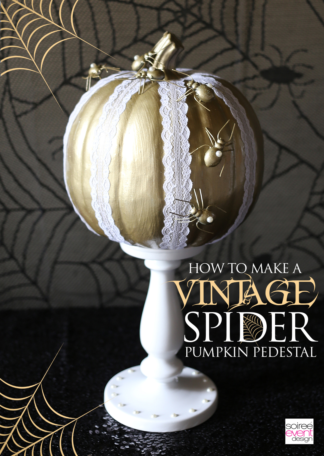 pumpkin-decorating-ideas-diy-vintage-gold-spider-pumpkin