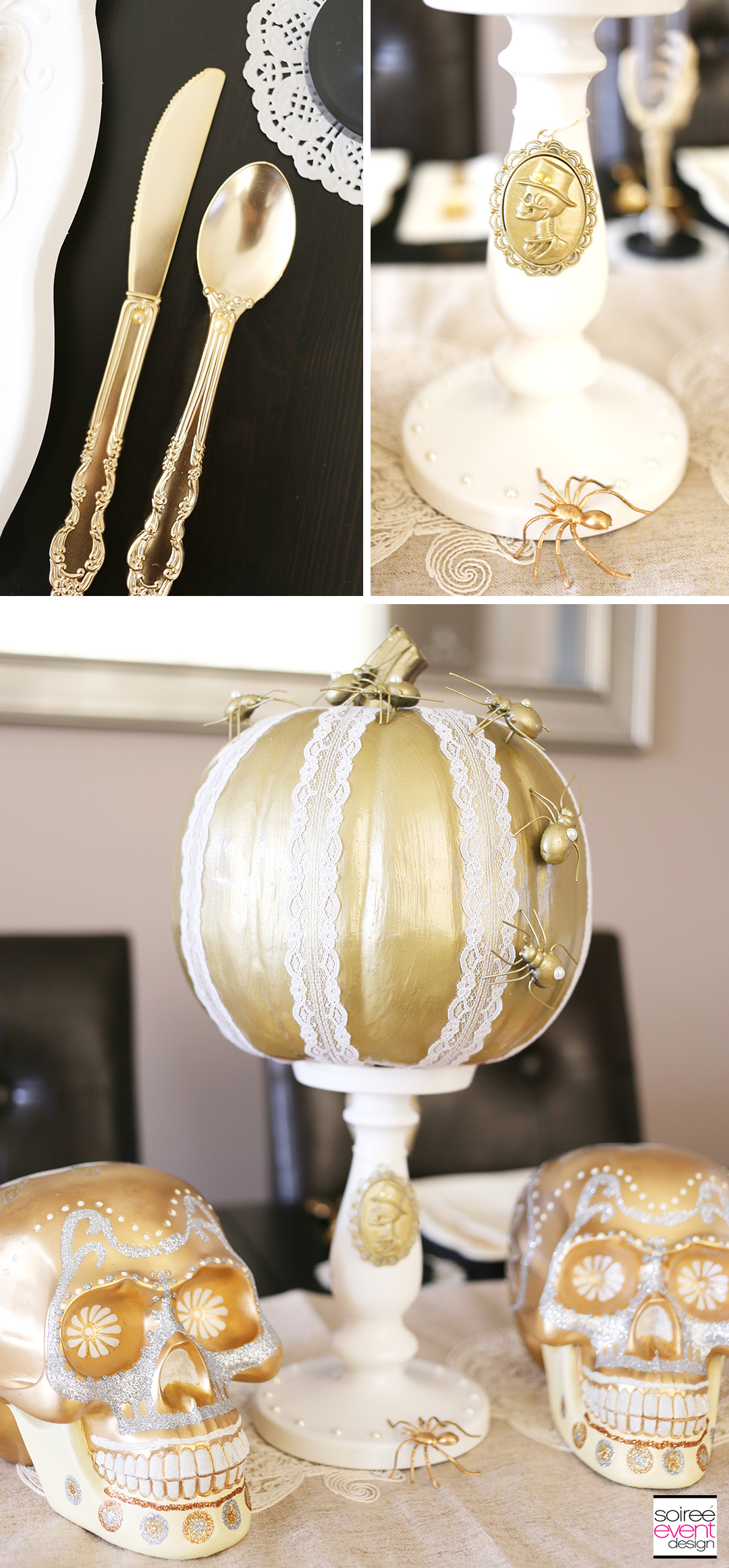 vintage-gold-and-white-halloween-decorations