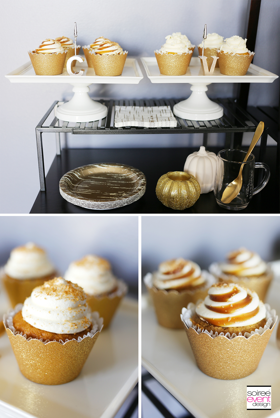 gold-and-white-cupcakes