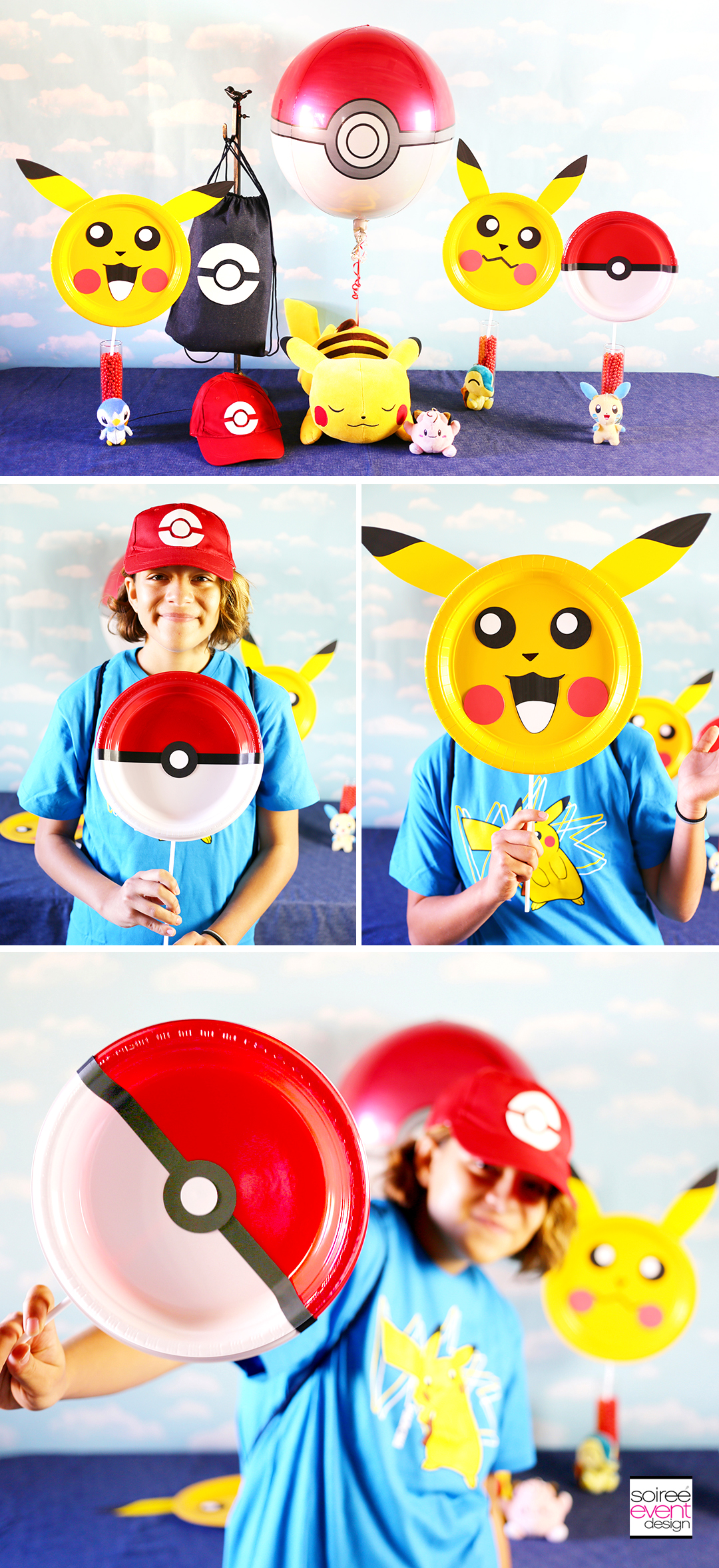 Pokemon Party Photo Props, Pokemon Party, Pikachu Photo Props