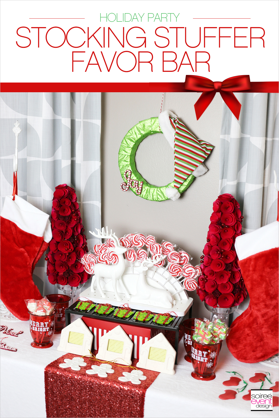Christmas Gift Wrapping Party, Stocking Stuffer Favor Bar