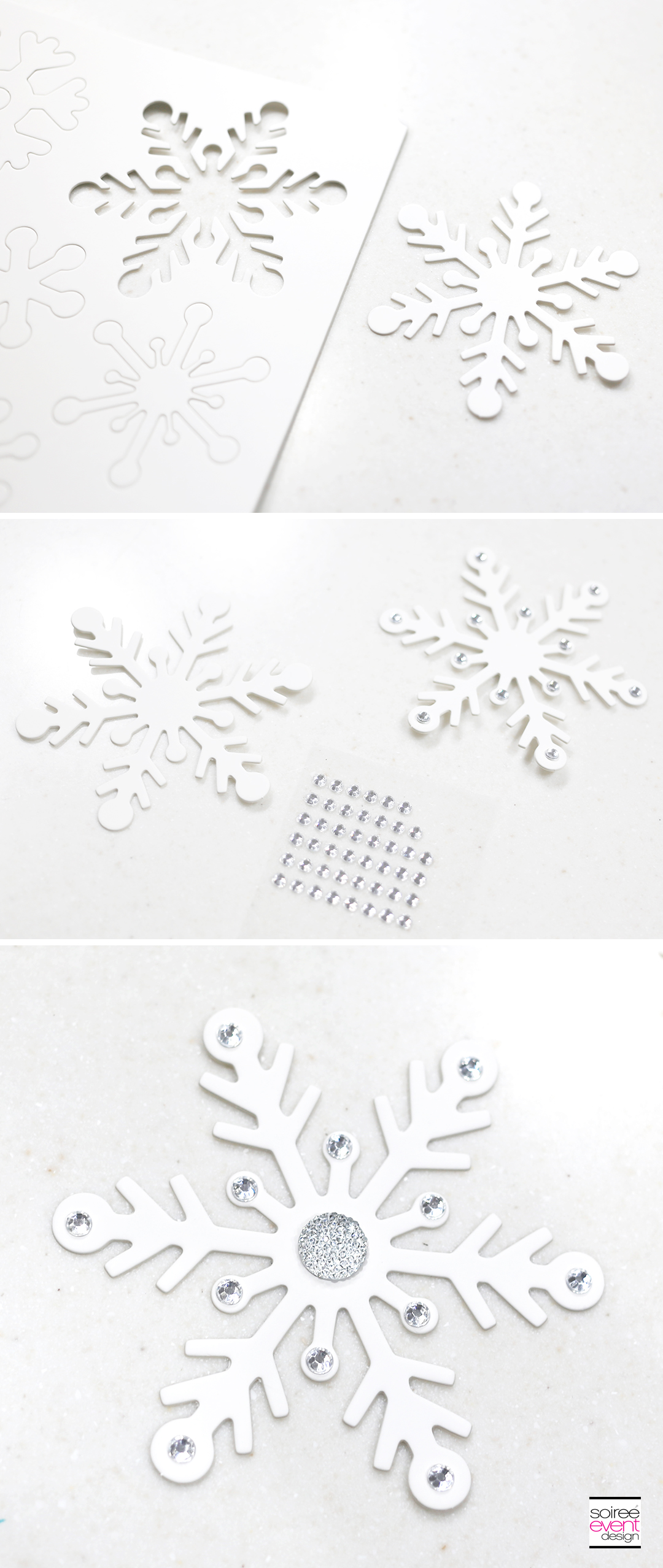 DIY Christmas Wreath, DIY Christmas decorations, bling snowflakes