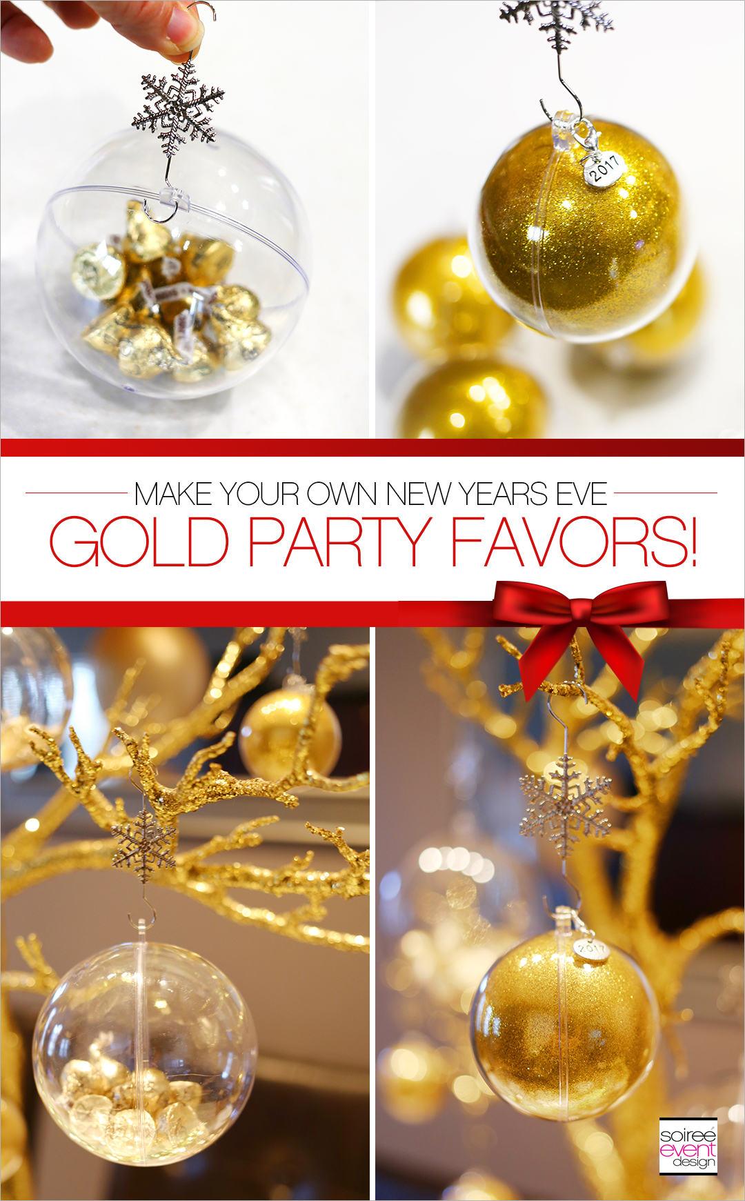 DIY Gold New Years Eve Cocktail Party Favors