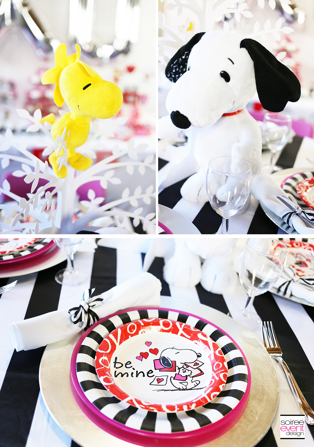 Peanuts Valentines Day Party, Snoopy party decorations