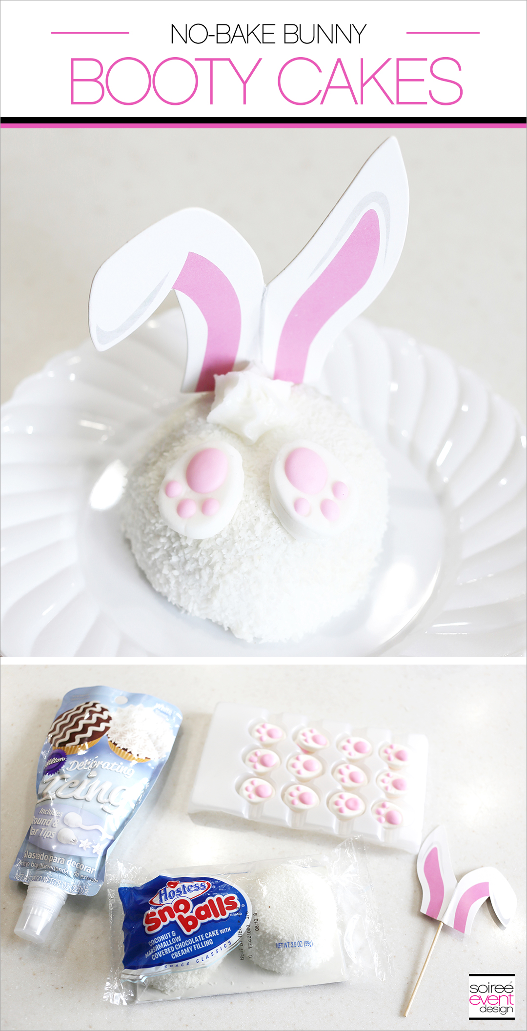 Easter No-Bake Desserts - Bunny Booty Cakes