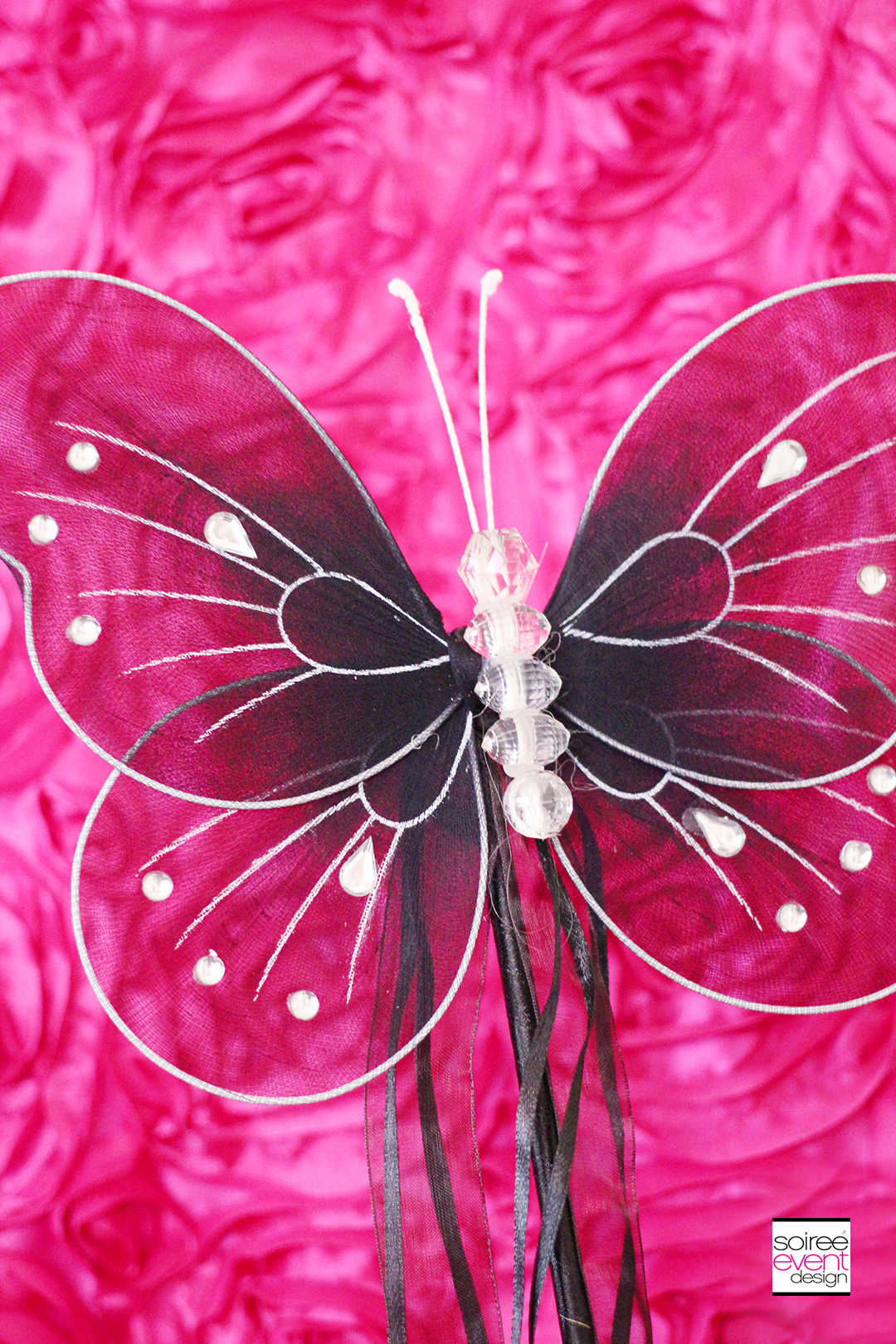 Fairy Garden Party Decorations - Black Butterfly Wands