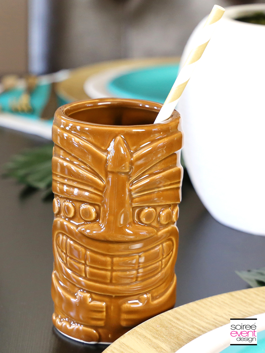 Tropical Party Tablescape Tiki Tumblers