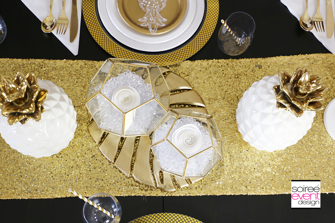 Modern Gold Pineapple Party Tablescape 9