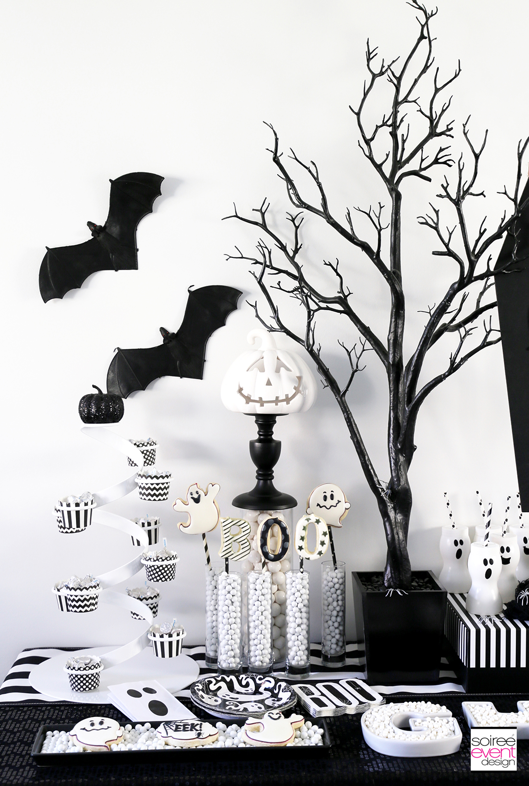 Black and White Halloween Party - Black Manzanita Tree