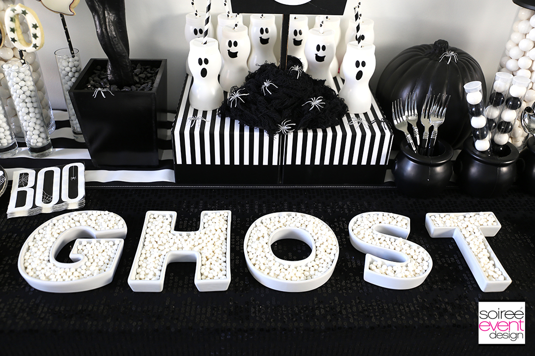 Black and White Halloween Party - Ceramic letter dishes