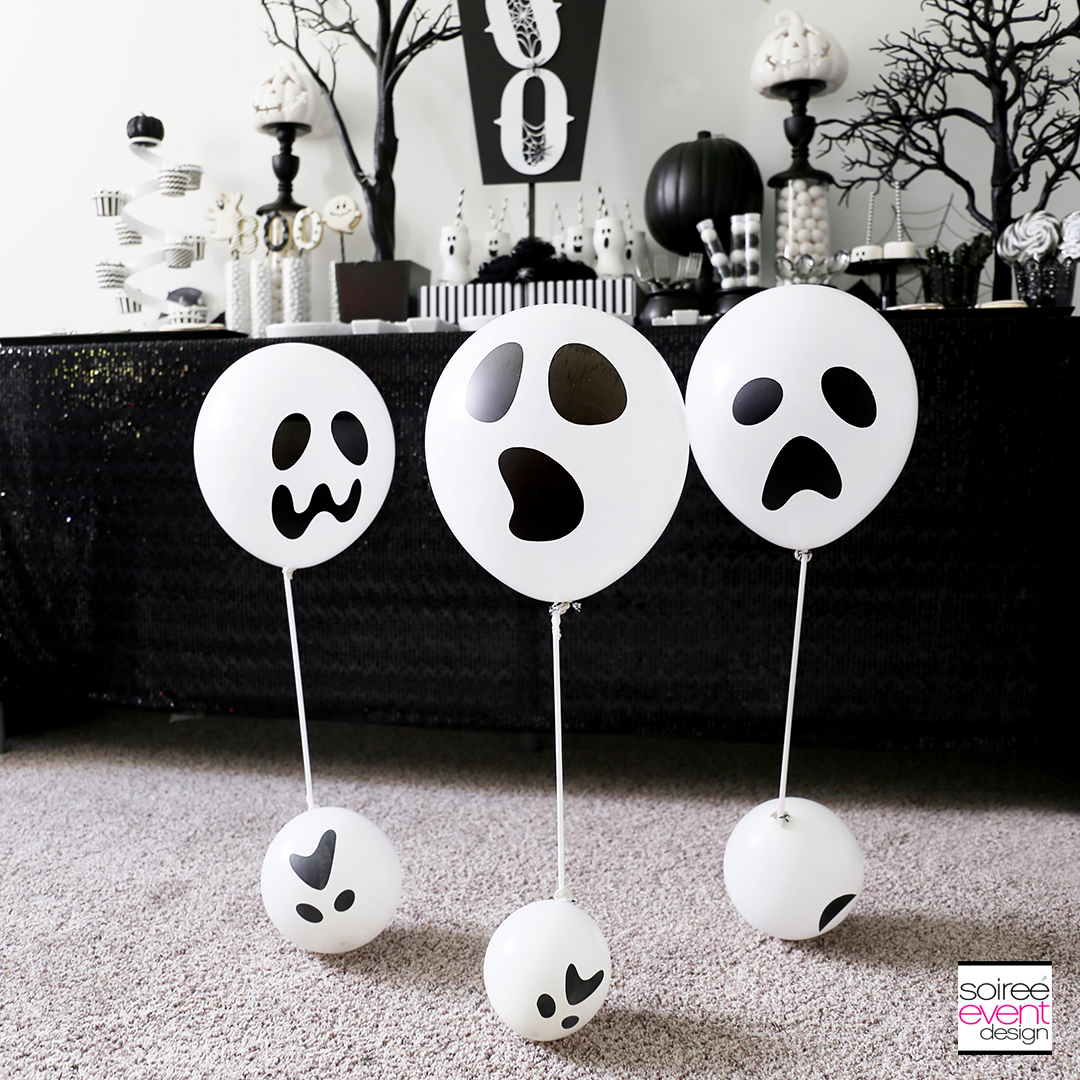 Black and White Halloween Party - Ghost Balloon Floaters