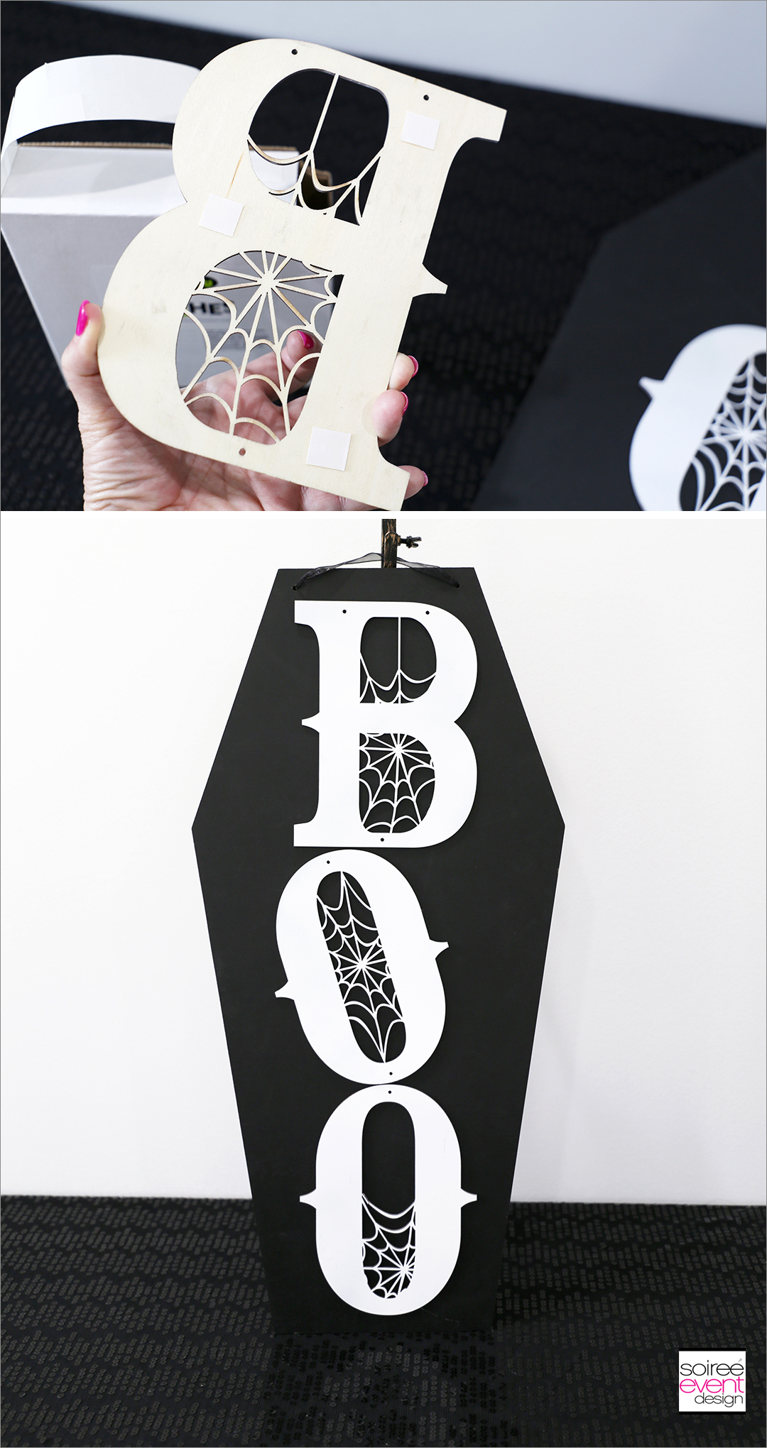 DIY Black and White Boo Wall Sign - Step 3