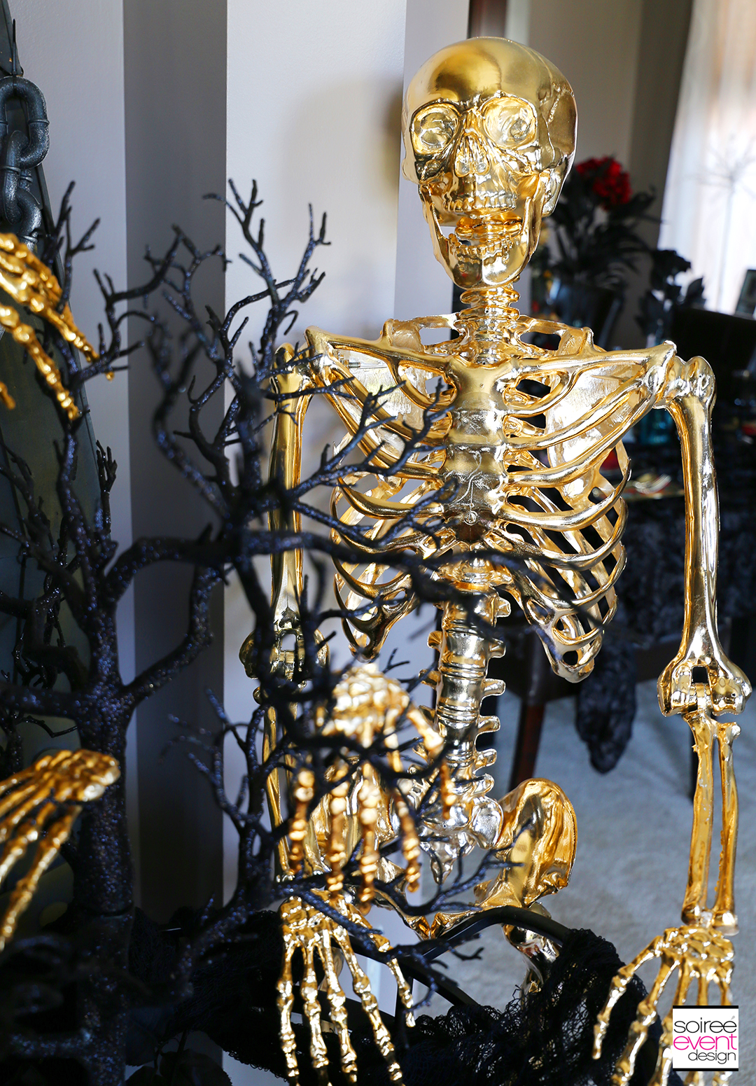Day of the Dead Entryway - Gold Skeleton