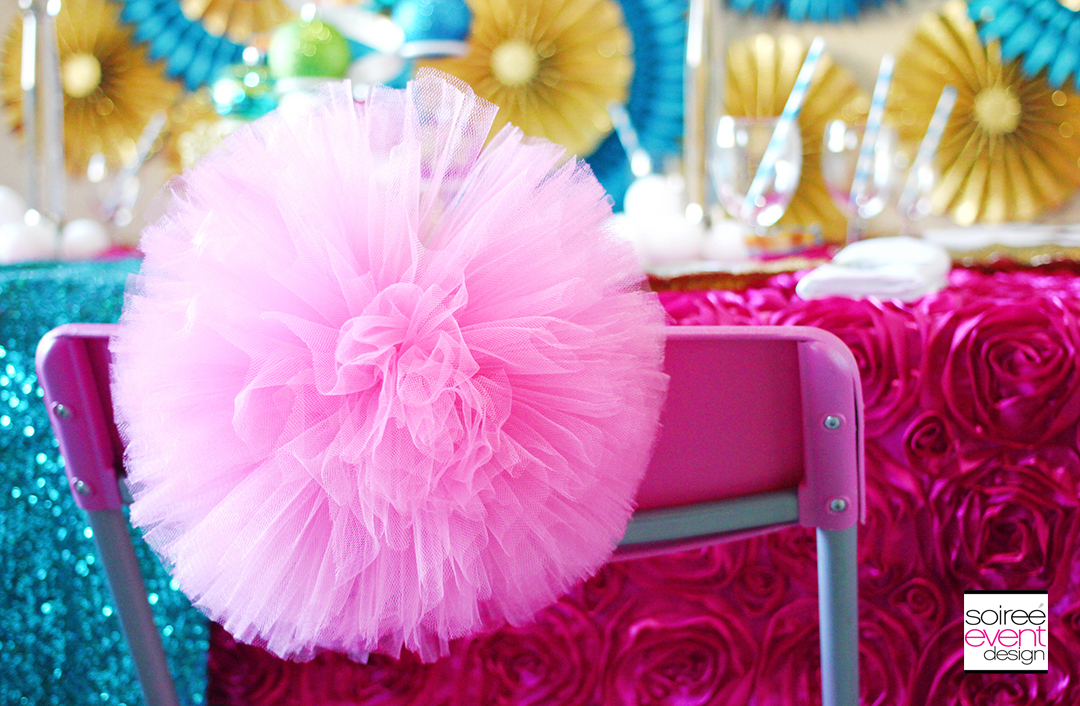Bright Christmas Party Tulle Chairbackers