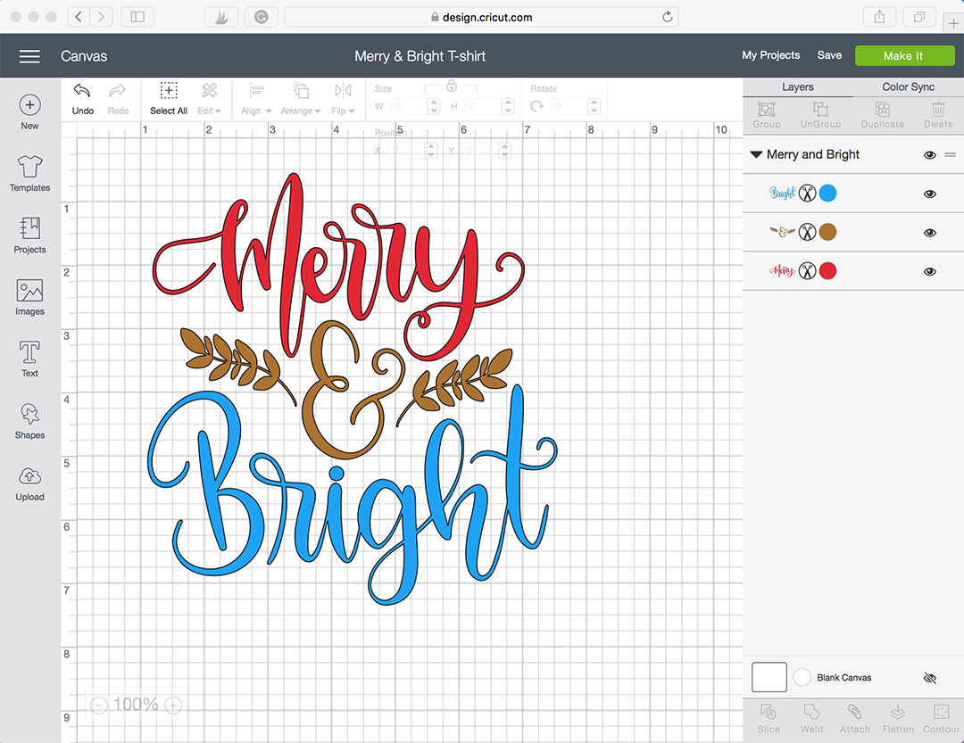 Cricut Design Space - Merry and Bright T-shirt