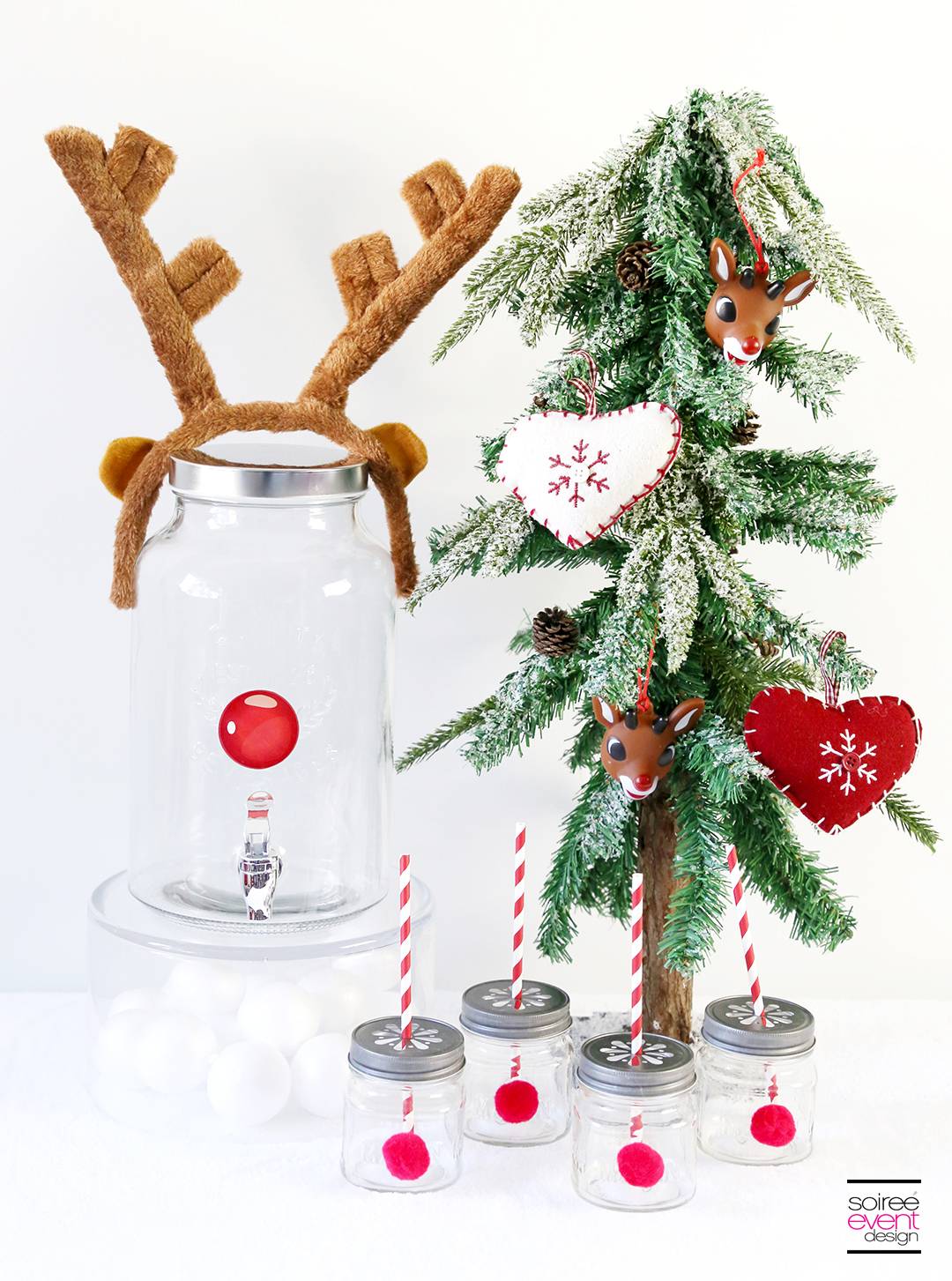 DIY Rudolph Party Drink Station