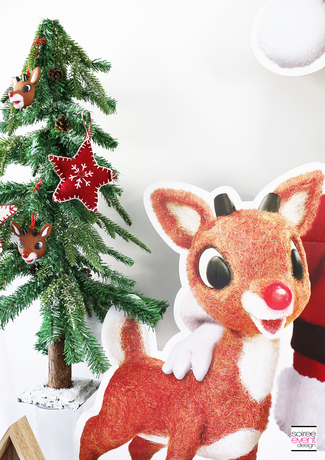 Rudolph Party Ideas - woodland trees decorations