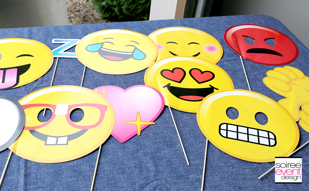 Basketball Party Ideas - Emoji Photo Booth Props