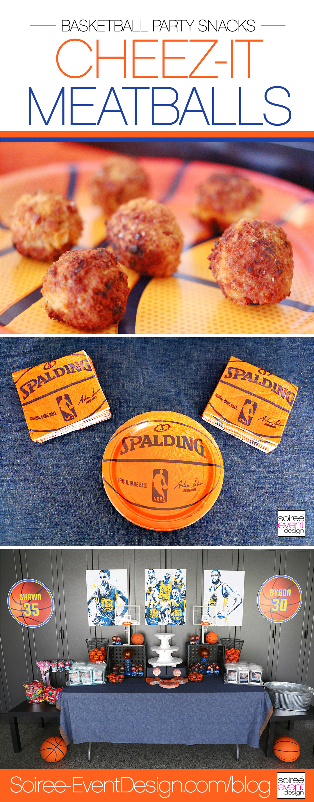 Basketball Party Snacks - Cheez-It Meatballs