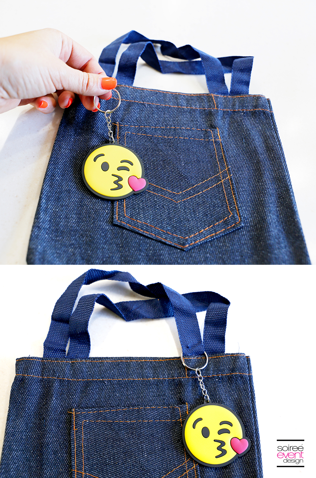 DIY Emoji Denim Tote Bag Step 1