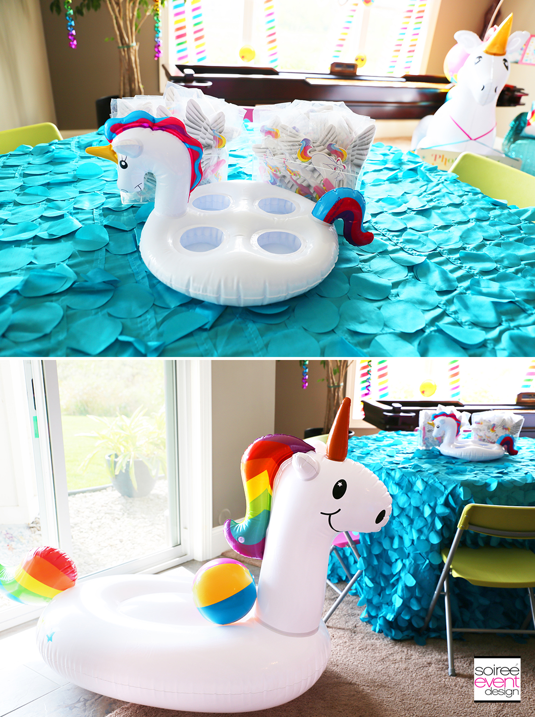 Rainbow Unicorn Emoji Party Ideas - Inflatables